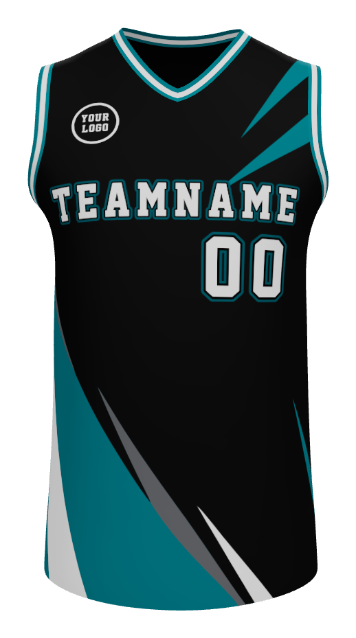 Mens V-Neck Halfcourt Basketball Jersey, design 13