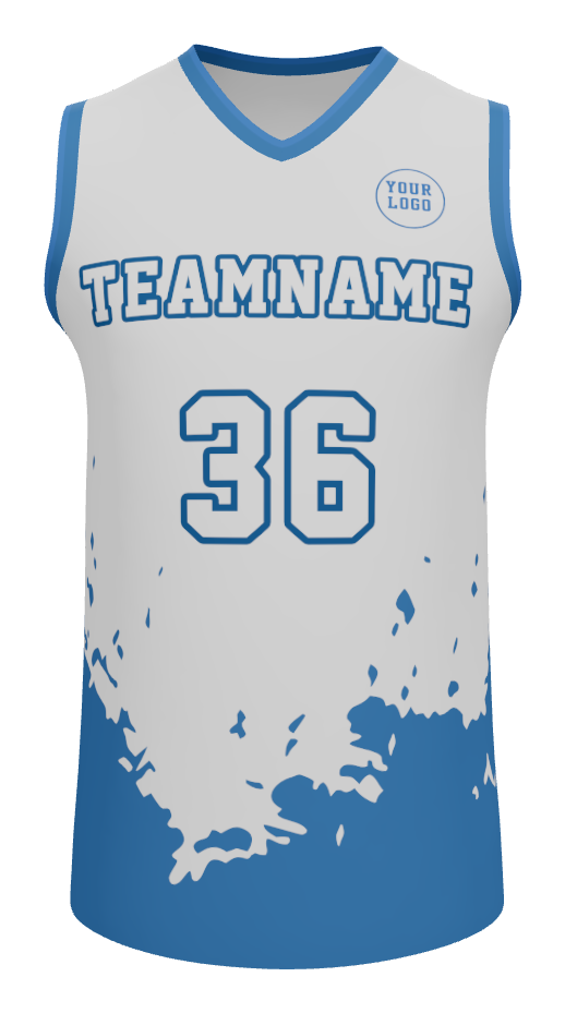 Mens V-Neck Halfcourt Basketball Jersey, design 12