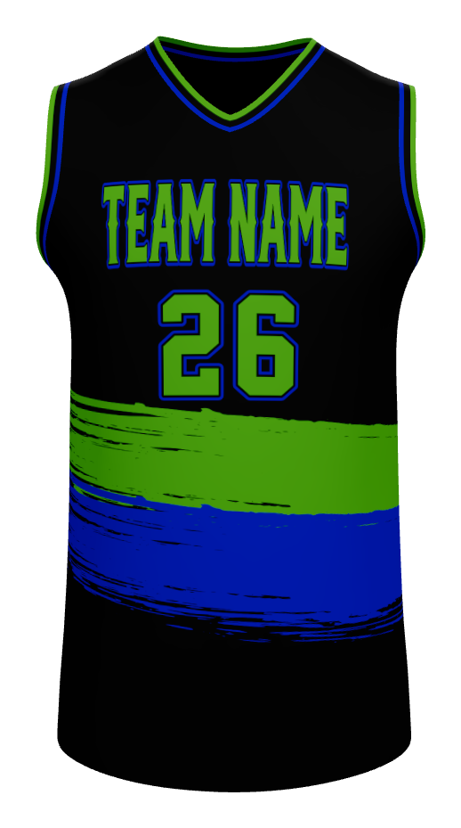 Mens V-Neck Halfcourt Basketball Jersey, design 04