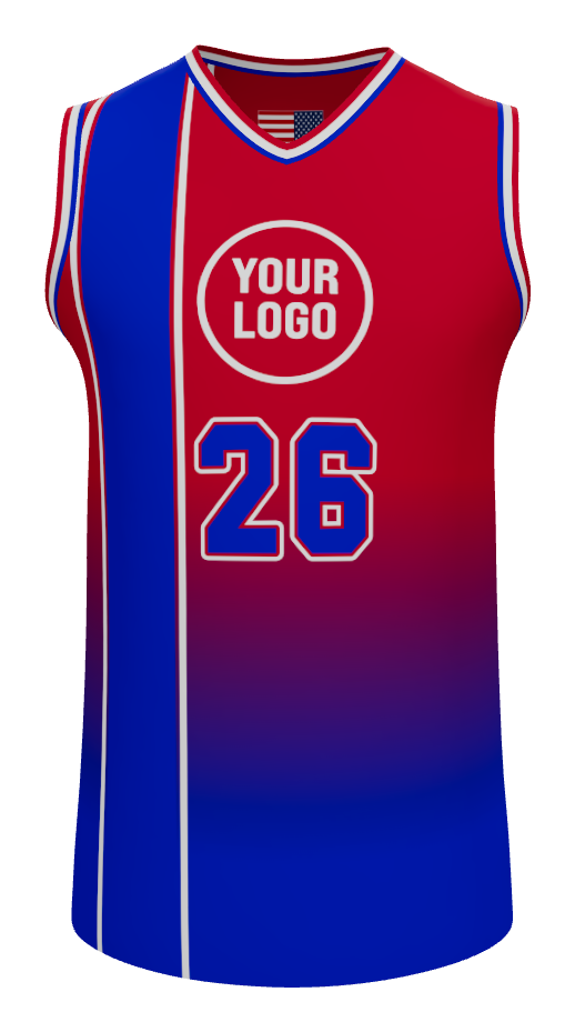 Mens V-Neck Halfcourt Basketball Jersey, design 06