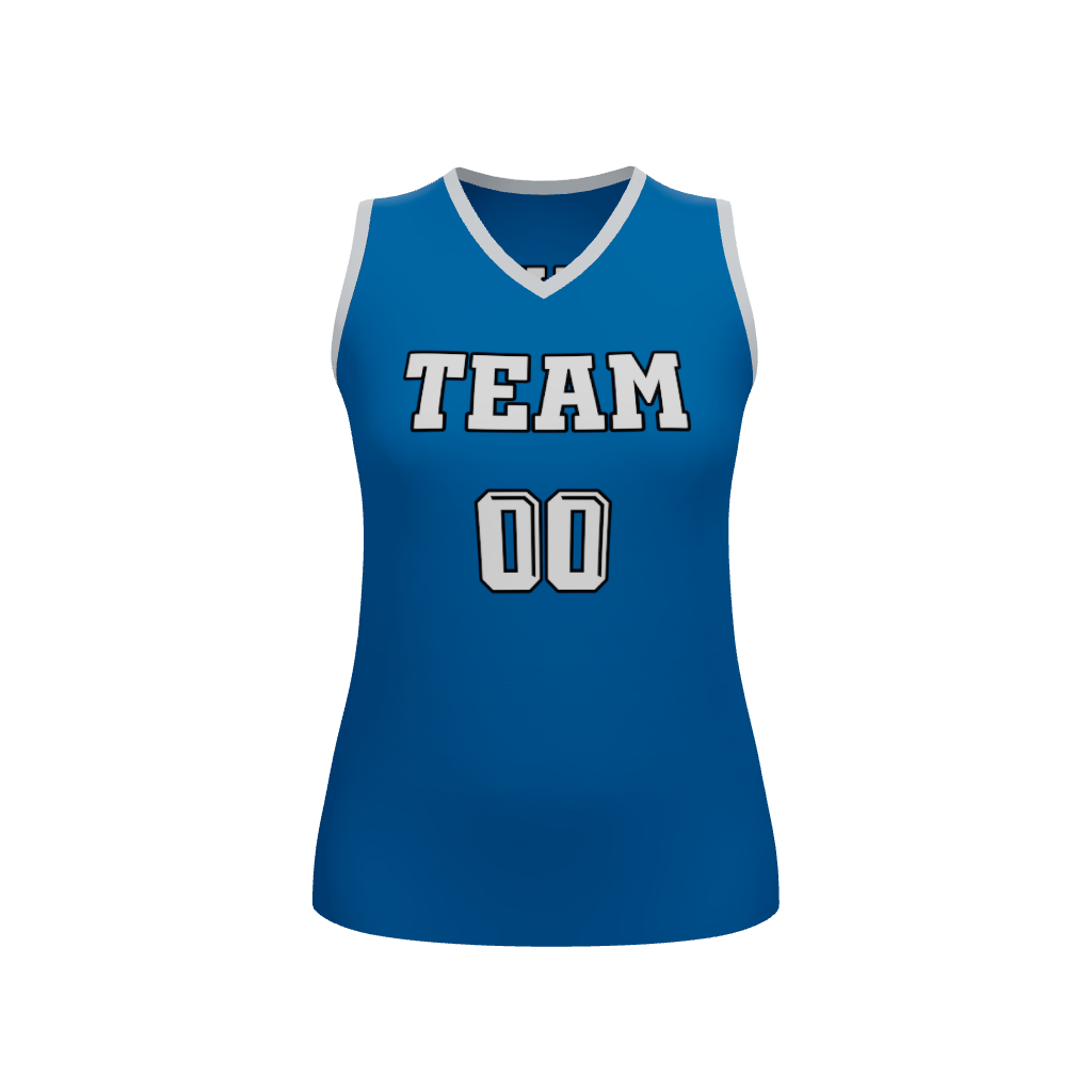 Womens Halfcourt V-Neck Basketball Jersey, design Blank