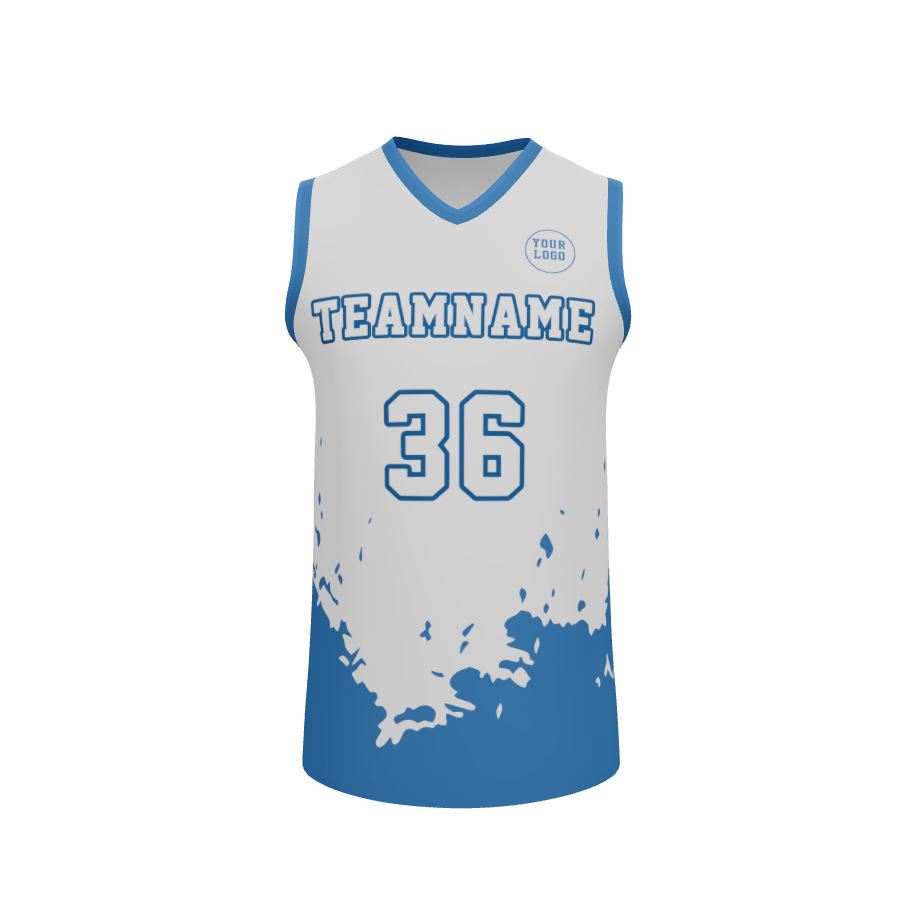 Mens V-Neck Halfcourt Basketball Jersey, design 12