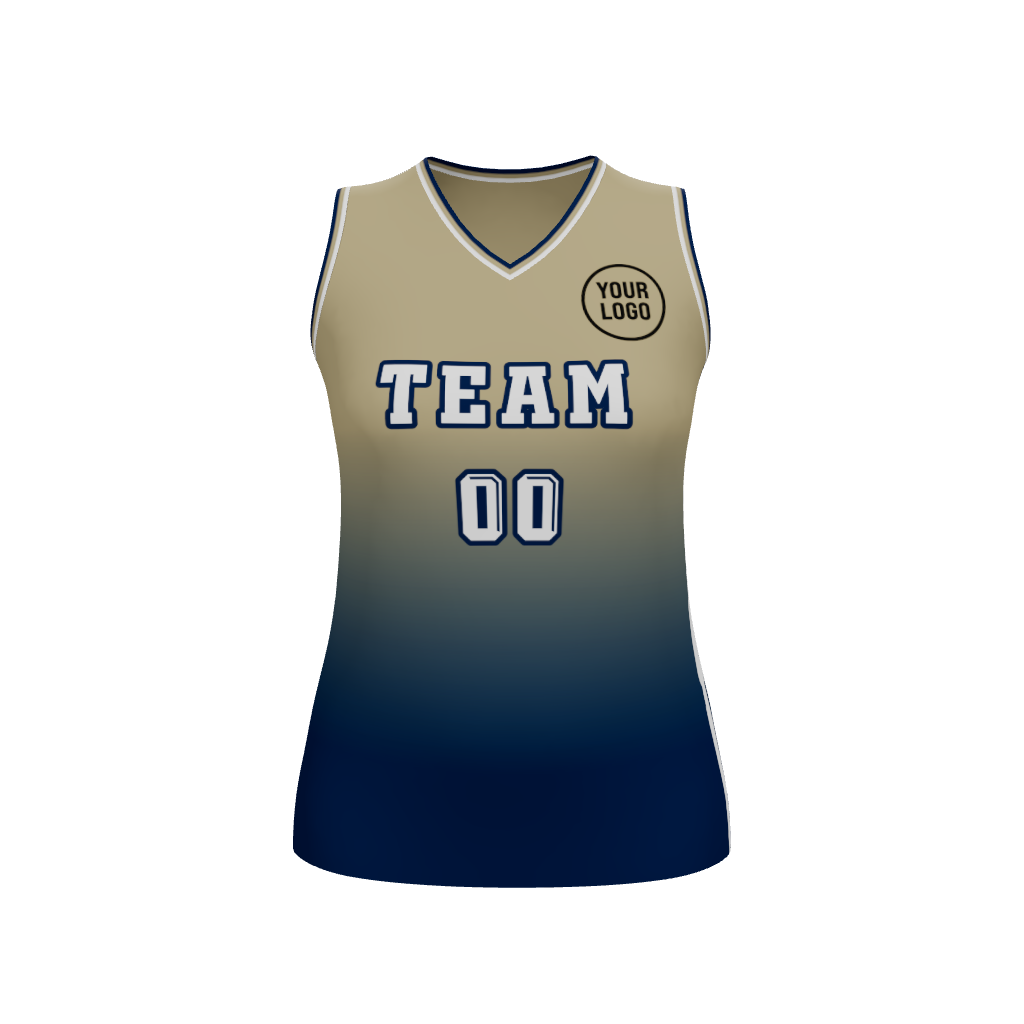 Womens Halfcourt V-Neck Basketball Jersey, design 03