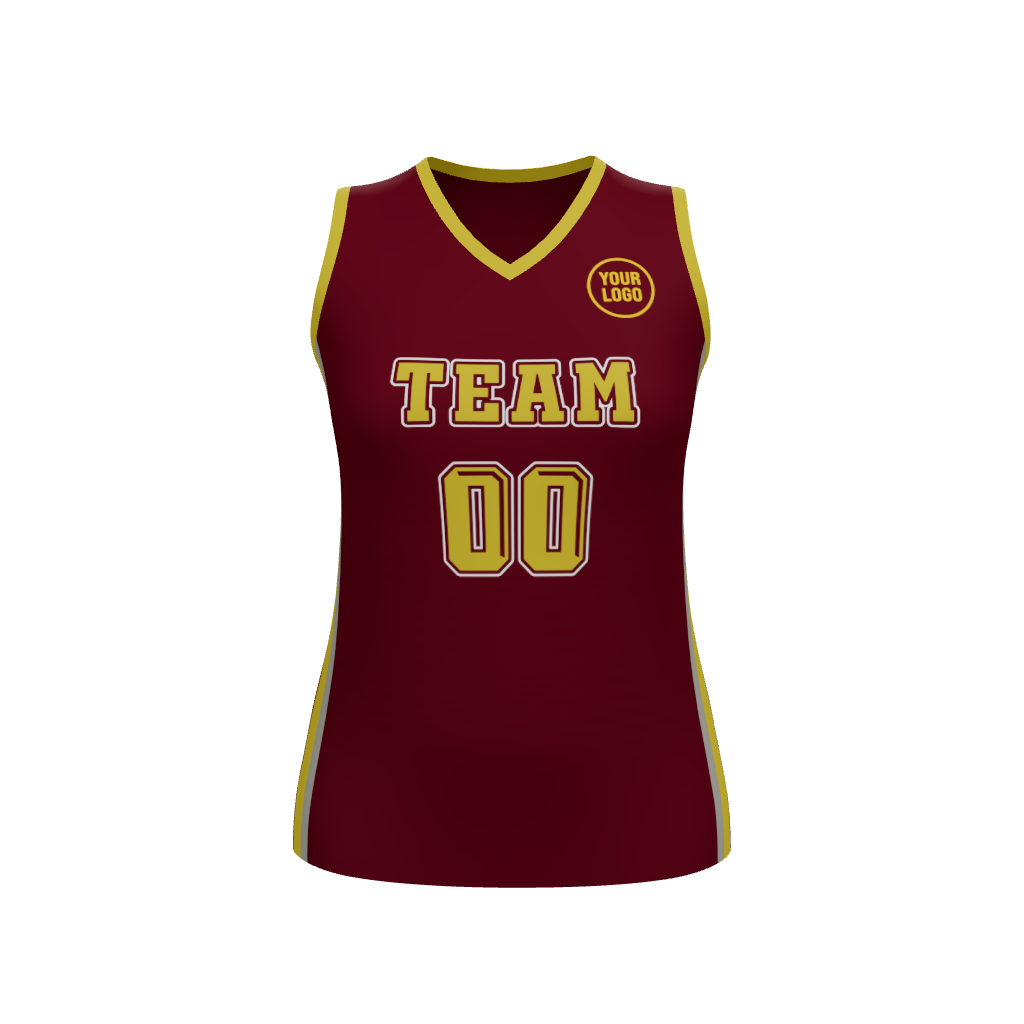 Womens Halfcourt V-Neck Basketball Jersey, design 07