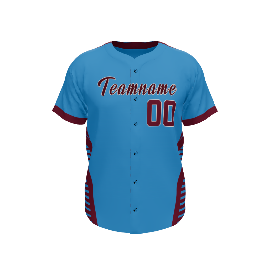 Mens Line Drive Full Button Jersey, design 09
