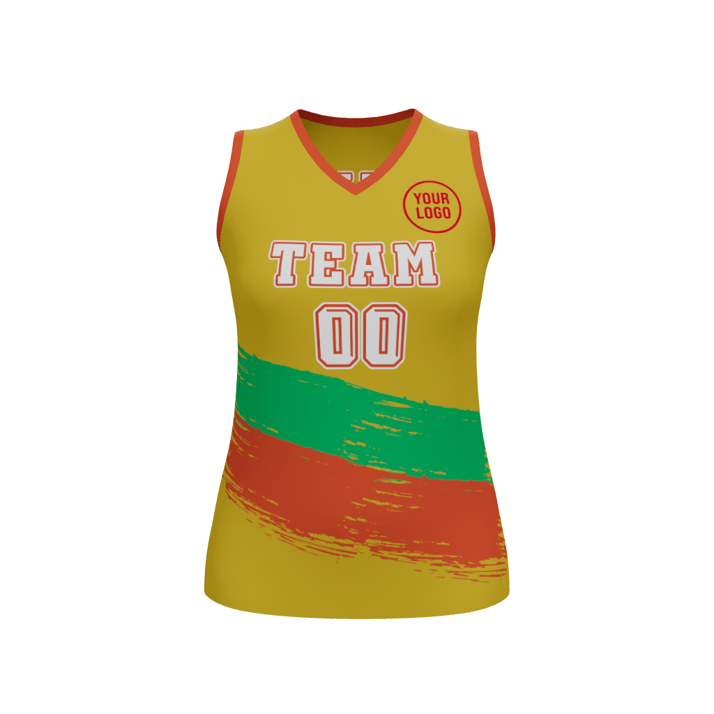 Womens Halfcourt V-Neck Basketball Jersey, design 04