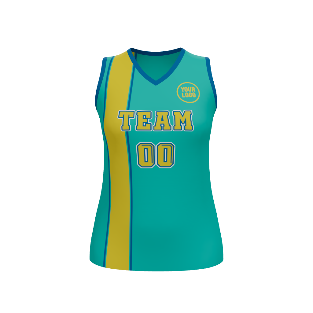 Womens Halfcourt V-Neck Basketball Jersey, design 06