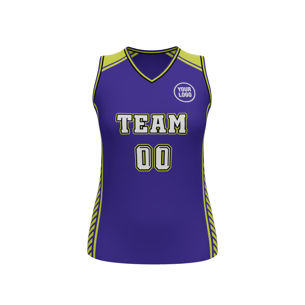 Womens Halfcourt V-Neck Basketball Jersey, design 01