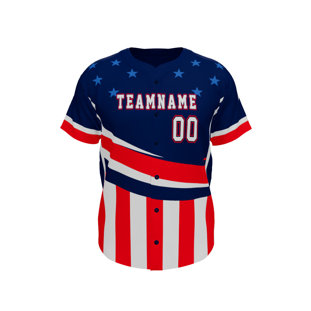 Mens Line Drive Full Button Jersey, design 06