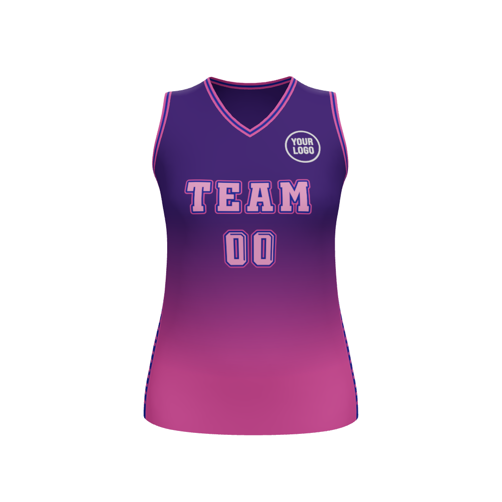 Womens Halfcourt V-Neck Basketball Jersey, design 02