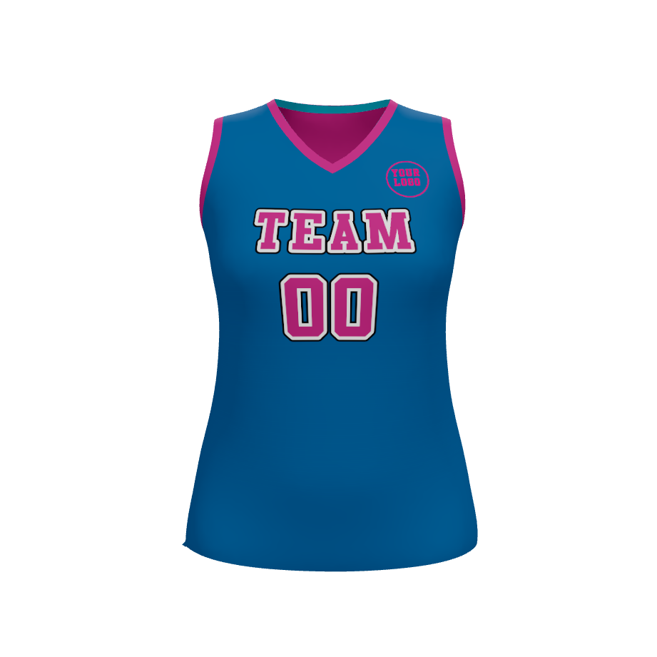 Womens Overtime Reversible V-Neck Basketball Jersey, design Blank